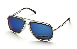 Emilio Pucci EP3 89X Blue Mirrored Silver Aviator Sunglasses 58-15-135 EP0003 - Picture 1 of 2