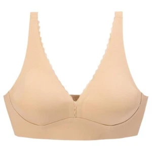 Rhonda Shear Lace Accented Plunge Bra with Back Closure Size XL Beige Tan 646.6 - Picture 1 of 6