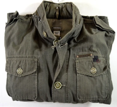 DIESEL FIELD Khaki utility canvas JACKET size XXL mens EXTRA LARGE Coat military - Image 1 of 4