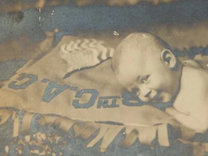 Vintage photograph baby C.A.C. American flag US Army Coast Artillery Corps - Picture 1 of 7