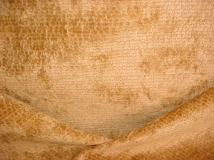 1-3/4Y Groundworks GWF-3766 Rebus Glint Deepest Brass Velvet Upholstery Fabric - Picture 1 of 4