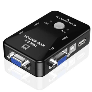 Switch Box Selector VGA Switch Box 2 Port Usb Kvm Schalter Video SVGA Switchbox - Afbeelding 1 van 11