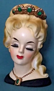 VINTAGE VHTF 5-3/4" INARCO E1756 LADY AILEEN HEAD VASE HEADVASE NEAR MINT MARKED - Picture 1 of 10