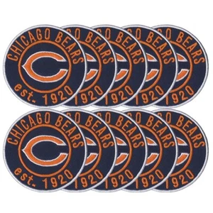 Parches de hierro para coser 10 piezas Illinois Chicago Bears est.1920 logotipo tamaño 2,8"x2,8" - Imagen 1 de 12