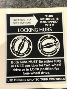 Jeepster CommandoLOCKING HUB STICKER jeep commando CJ5 CJ6 WAGONEER JEEP - Picture 1 of 1
