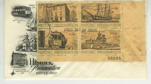 Historic Preservation FDC 1971 Artcraft Cachet Cover Scott 1443a 8c Plate S11 - Picture 1 of 2