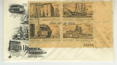 Historic Preservation FDC 1971 Artcraft Cachet Cover Scott 1443a 8c Plate S11 - Image 1 of 2