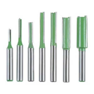 Silverline Straight Router Bit 1/4"Shank Metric Trimming Cutter Woodworking 7pcs - Imagen 1 de 11