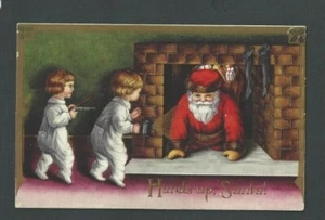 Ca 1921 PPC Xmas Greetings W/Santa Emb Used - Picture 1 of 1