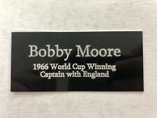 Bobby Moore England 1966 Captain 110x50mm Engraved Plaque for Signed Memorabilia