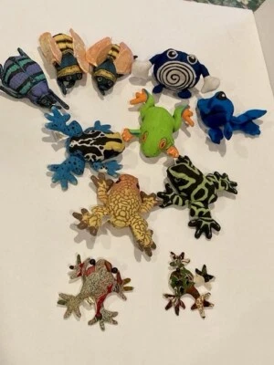 Vintage Mini Stuffed Animal Plush Toys Lot of 11 Pokémon, Frogs, Wendy’s, & More - Image 1 of 4