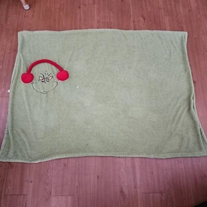 The Grinch Fleece Green Blanket With Carrying Handle Travel Soft 58×42 - Picture 1 of 9