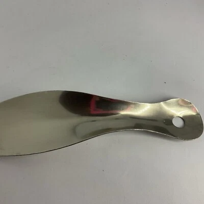 Cuerno de zapatos vintage color plata acero inoxidable levantador de cuchara coleccionable Foto 1 de 3