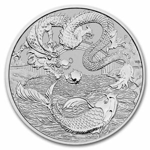 Australien 1 oz Silber Dragon & Koi  2023 Chinesische Mythen und Legenden * ST*