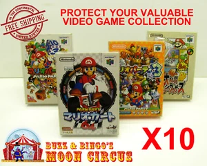 10X NINTENDO N64 JAPAN IMPORT CIB GAME -CLEAR PLASTIC PROTECTIVE BOX PROTECTORS - Picture 1 of 8