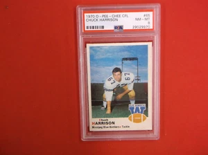 Fútbol americano O-Pee Chee CFL 1970 #65 Chuck Harrisonl PSA 8 casi nuevo-como nuevo - Imagen 1 de 3