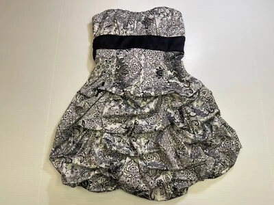 Rudy Rox - Women's / Teens Dress (White / Black Pattern) - Size 7  - Homecoming - Image 1 of 4