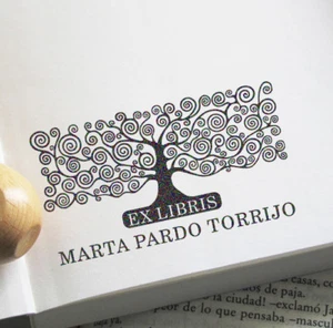 EX LIBRIS, SELLO EXLIBRIS PERSONALIZADO, ARBOL DE LA VIDA KLIMT, LIBRO, LIBRERIA - Imagen 1 de 2