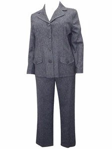 Karida Women's Grey Exposed Stitch Jacket & Trouser Suit Size 16- Low Auction - Picture 1 of 5
