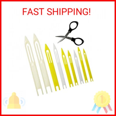 MIMILURE Fishing Net Repair Needle Kit: 9pcs Fish Cast Net Shuttles for Weaving and Sewin