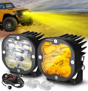 AUXBEAM 3" LED Work Lights Pods Amber White Combo Driving Fog Lamp 4" For Toyota - Bild 1 von 12