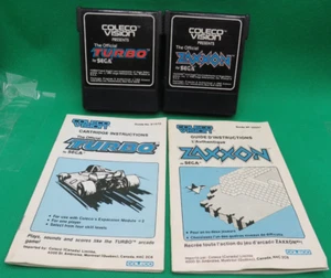 1981-82 Zaxxon & The Official Turbo Coleco Vision & Adam Video Game W/ Manuals - Picture 1 of 3