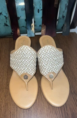 Women’s Eric Javits Sandals Camel Slip On Flip Flop Style Shoes Size Sz10 - Image 1 of 4