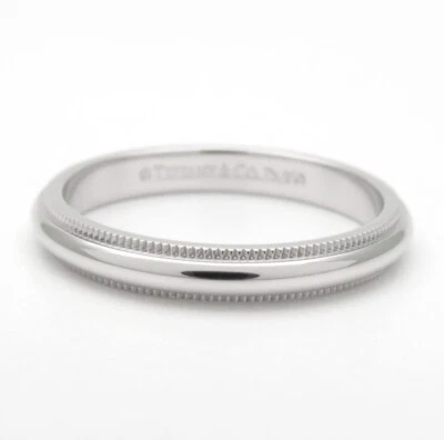 TIFFANY & Co. Anillo de boda Together platino 3 mm milgrain 8 nuevo Foto 1 de 4