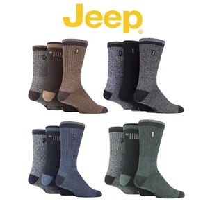 Mens Cotton Cushion Socks Ribbed Terrain Leisure for Walking Multipack of 3-Jeep - Picture 1 of 19
