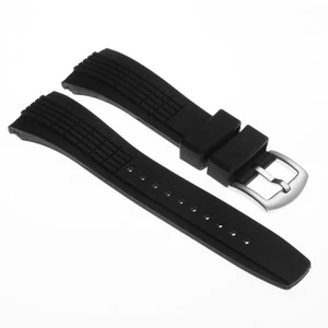StrapsCo 26mm Black Silicone Rubber Watch Band Strap - Picture 1 of 1