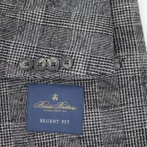 Brooks Brothers Sport Coat Mens 44L Regent Fit Wool Cotton Plaid unstructured - Picture 1 of 14