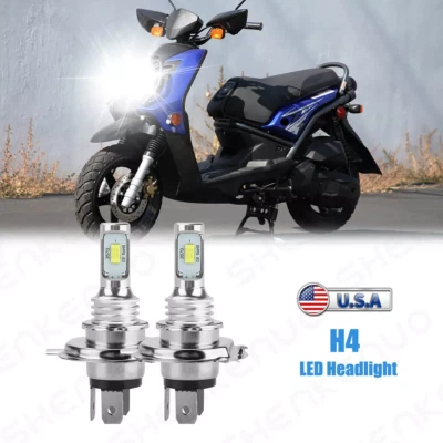 H4 LED Headlight Bulbs Kit 6000K White For 2009-2015 Yamaha YW125 Zuma 125 - Image 1 of 4