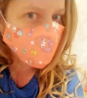 Adult HANDMADE FACE COVER MASK Hello Kitty HK My Melody Kuromi sanrio fans NEW  - Image 1 of 4