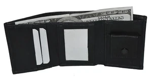 KIDS WALLET SMALL TRIFOLD NEW BLACK VERY CUTE WALLET GIFT IDEA FREE SHIPPING - Picture 1 of 4