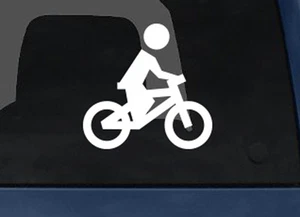 Icono deportivo - Stickman motociclista ciclista ciclismo - calcomanía de vinilo para tableta de coche - Imagen 1 de 1