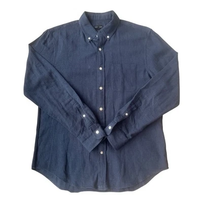 Club Monaco Slim Fit 100% Cotton Navy Indigo Long Sleeve Shirt Men's M Heritage - Image 1 of 4