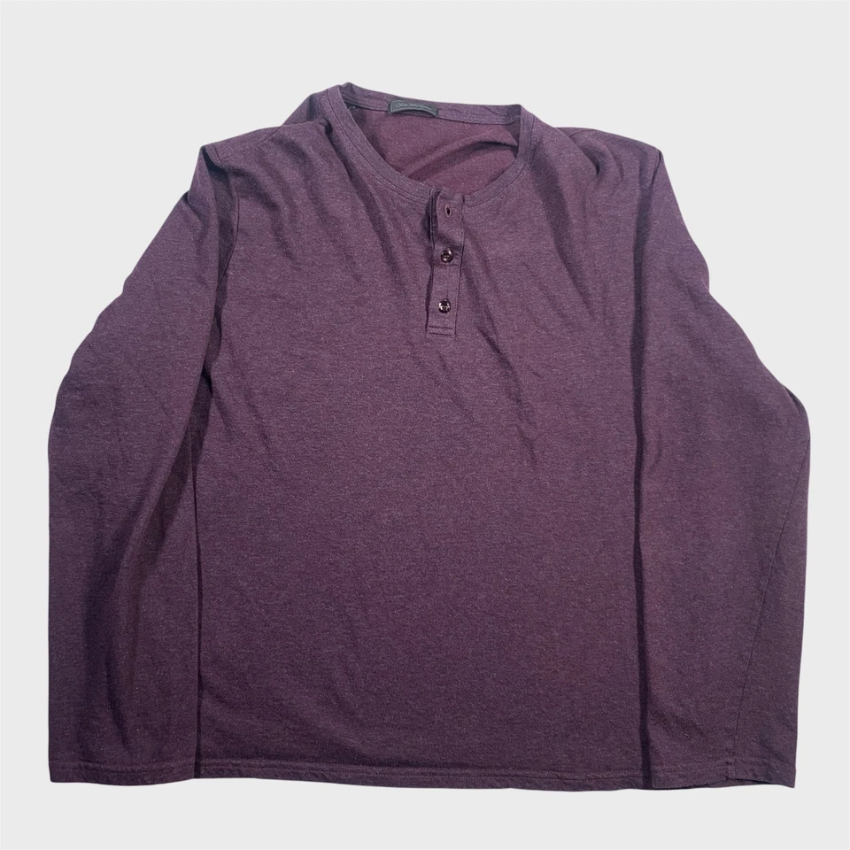 Camisa Saks Fifth Avenue Henley Para Hombres XL Roja Manga Larga Algodón Informal Hecha en Italia Foto 1 de 4