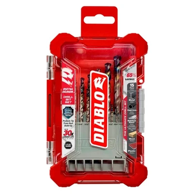 Набор из 15 сверл Diablo Metal Demon из мягкой, закаленной и нержавеющей стали - Изображение 1 из 4