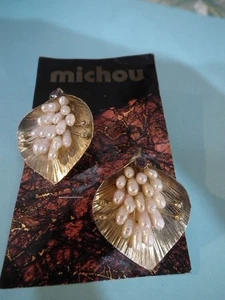 Pendientes de amatista de perlas de diseño MICHOU de ley 925 y 22k. Postes de oro Vermeil - Imagen 1 de 13