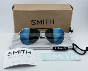 NEW Smith Serpico 2 Sunglasses, Gold Frame, Polarized ChromaPop Blue Mirror - Picture 1 of 20