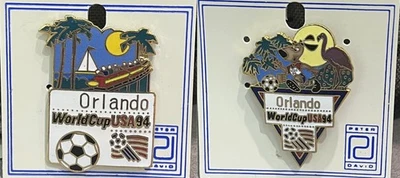 2 Official World Cup USA 1994 New Commemorative PINS on Cards - Orlando, FL. - Image 1 of 3
