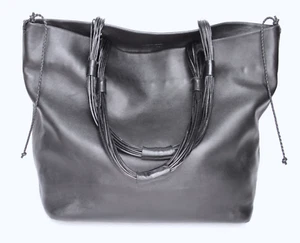 Max Mara Black Leather Vintage Tote / Shoulder Bag Made in Italy - Picture 1 of 12
