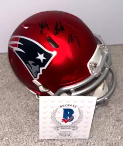 ROB GRONKOWSKI SIGNED NEW ENGLAND PATRIOTS FOOTBALL BLAZE MINI HELMET GRONK BAS - Picture 1 of 6