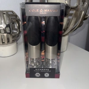 Cole & Mason Richmond Electronic Salt & Pepper Mill Gift Set - Silver  - Picture 1 of 12