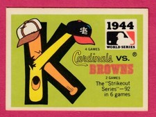 1944 World Series Card Cardinal vs Browns - Mariners on back
