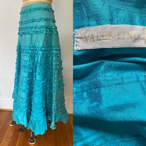 Valentino Y2K Silk Ruffle Maxi Skirt - Picture 1 of 7