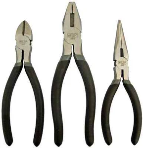 Welzh Werkzeug 3-Piece Plier Set CUTTER, LONG NOSE, COMBINATION, 558-WW - Picture 1 of 2