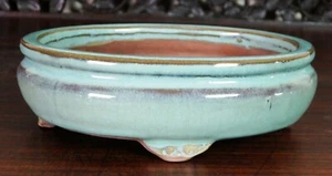 Bonsai esmaltado azul huevo Yixing Robin'S chino vintage - Imagen 1 de 4