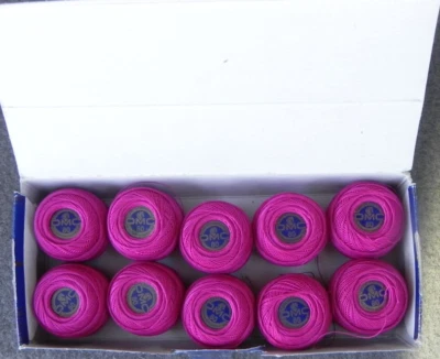 Lot of 10 DMC Lace Thread - 5g Ball. Col. #917 Bright Raspberry - Image 1 of 4