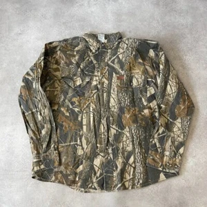 Woolrich Real Tree Shirt Mens XL USA Camo Hunting Button Down Top Green - Picture 1 of 11